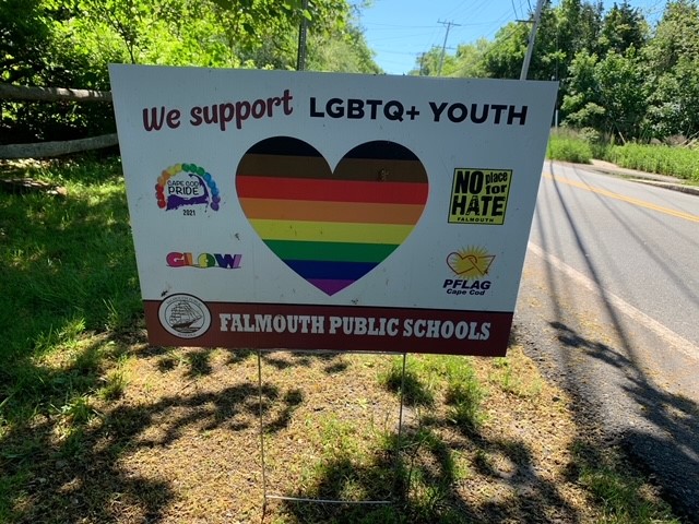 Falmouth Public Schools in Massachusetts posted Gay Pride signs